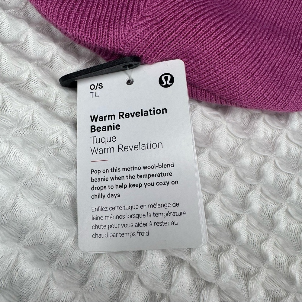 Lululemon Warm Revelation Winter Beanie Hat Pow Pink Tone NWT - Picture 6 of 6